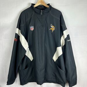 NFL‎ Minnesota Vikings Reebok OnField Apparel Black Pullover Jacket Men's 2XL